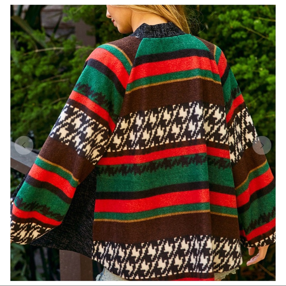 Absolutely beautiful Striped Boho Contrast Print Open Cardigan - Picture 5 of 5